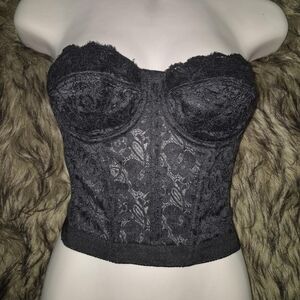 Elegant Black Lace Bustier